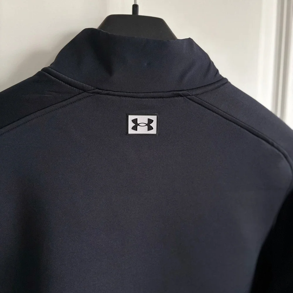 $90 NEW Under Armour Golf Mens L Drive Pro Hybrid HZ Storm  Pullover Black